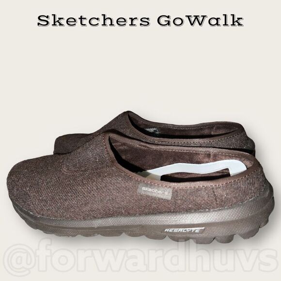 Sketchers GoWalk Chocolate Brown Foam Fit Low Back Shoes Size 8 - Picture 5 of 11